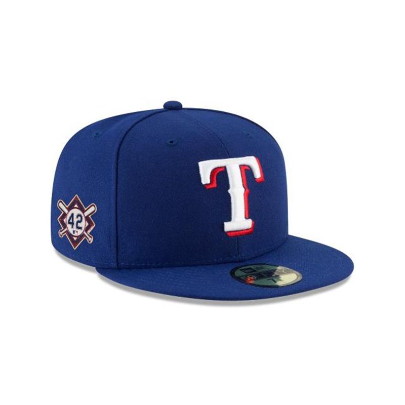 MLB Texas Rangers Jackie Robinson Day 59Fifty Fitted (QKH3040) - Blue New Era Caps